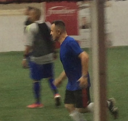 Ben Gamez playing indoor soccer